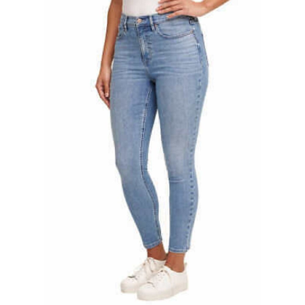 CALVIN KLEIN JEANS HIGH RISE SKINNY FIT STRETCH ANKLE JEAN ICE BLUE NWT